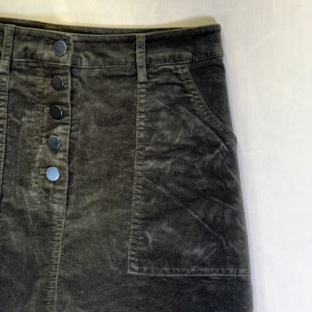 forever 21 women's mini skirt size M Dark green corduroy button front casual Y2K - Picture 5 of 12